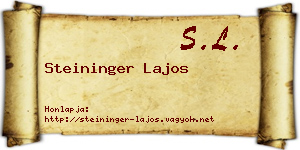 Steininger Lajos névjegykártya
